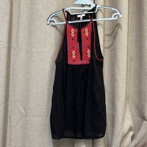 Joie 100% Embroidered Cotton Tank Top with string tie.